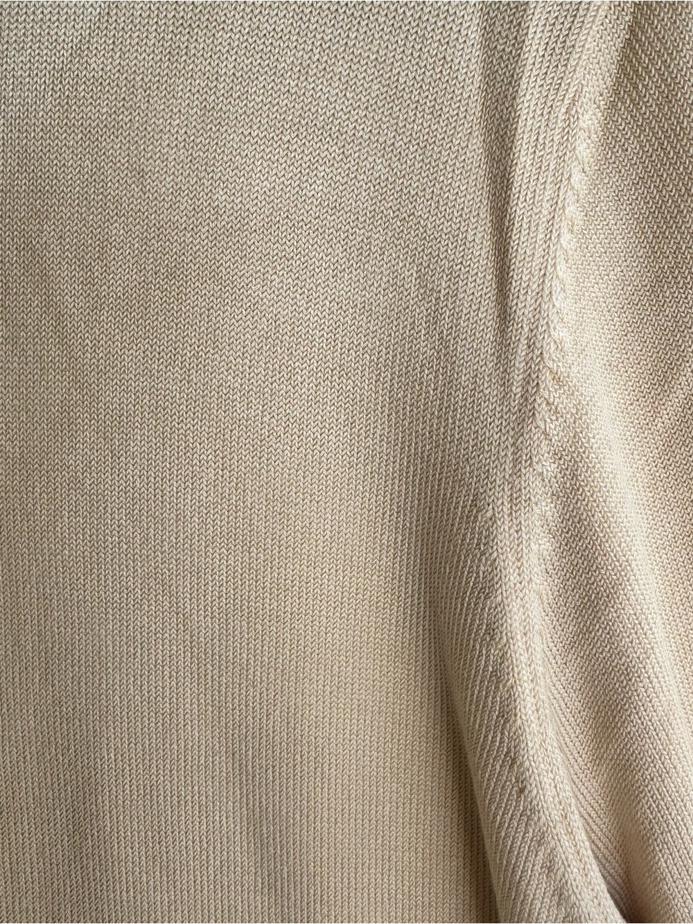 Lands' End Silk Blend Beige Button-Front Women’s Cardigan - Picture 5 of 7